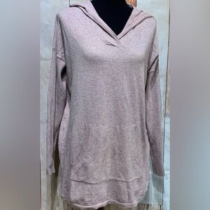 Women’s Pink Cyrus long sleeve hoodie tunic sweater- size large